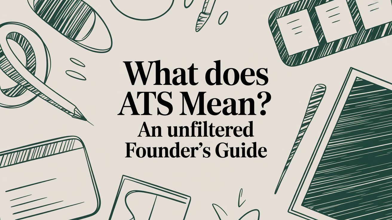 What Does ATS Mean? An Unfiltered Founder’s Guide to the Software That Runs Hiring